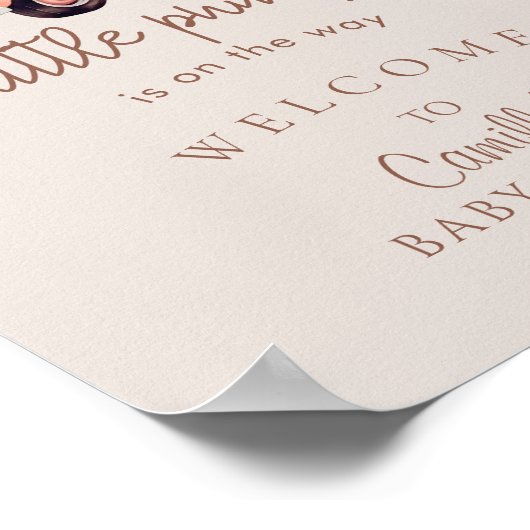 小さなカボチャのピンクのトラックの赤ちゃんシャワーへようこそ ポスター (角)