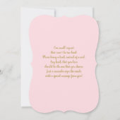 小さなカボチャのピンクの秋のベビーシャワー娘 招待状 (裏面)