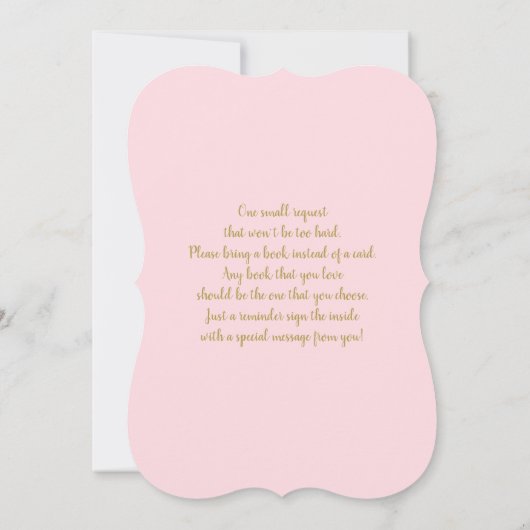 小さなカボチャのピンクの秋のベビーシャワー娘 招待状 (裏面)