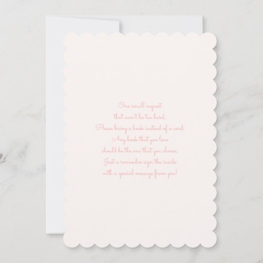 小さなカボチャのピンクの秋の赤ちゃんシャワー女の子 招待状 (裏面)