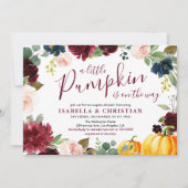小さなカボチャのフローラカップルシャワー 招待状 (正面)