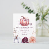 小さなカボチャのフローラ秋紫の感謝祭 ポストカード (スタンド正面)