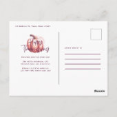 小さなカボチャのフローラ秋紫の感謝祭 ポストカード (裏面)