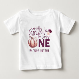 小さなカボチャのフローラ秋1歳の誕生日 ベビーTシャツ