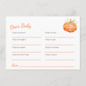 小さなカボチャのベビーの赤ちゃんシャワーを願う アドバイスカード (裏面)