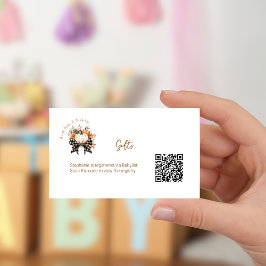 小さなカボチャのベビーシャワーギフト登録QRコード エンクロージャーカード
