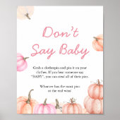 小さなカボチャのベビーシャワーサイン | Don't Say Baby ポスター (正面)