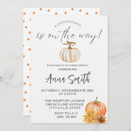 小さなカボチャのベビーシャワー招待状 招待状