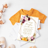 小さなカボチャのベリー秋フローラベビーシャワー 招待状