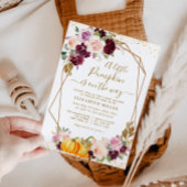 小さなカボチャのベリー秋フローラベビーシャワー 招待状