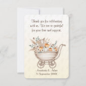 小さなカボチャのボホのベビーシャワー サンキューカード (正面)