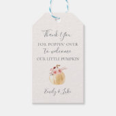 小さなカボチャのポップコーンメッセージカード ギフトタグ (正面)