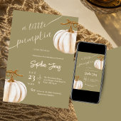 小さなカボチャのミニマル秋の赤ちゃんシャワー 招待状