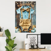 小さなカボチャのロムパー歓迎の看板 ポスター (ホームオフィス)