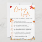 小さなカボチャの上または下の赤ちゃんシャワーゲーム 招待状 (正面)