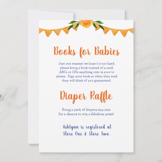 小さなカボチャの双子の男の子の赤ちゃんシャワーすべて1つの 招待状 (裏面)