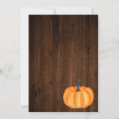 小さなカボチャの木のオレンジの秋のベビーシャワー 招待状 (裏面)
