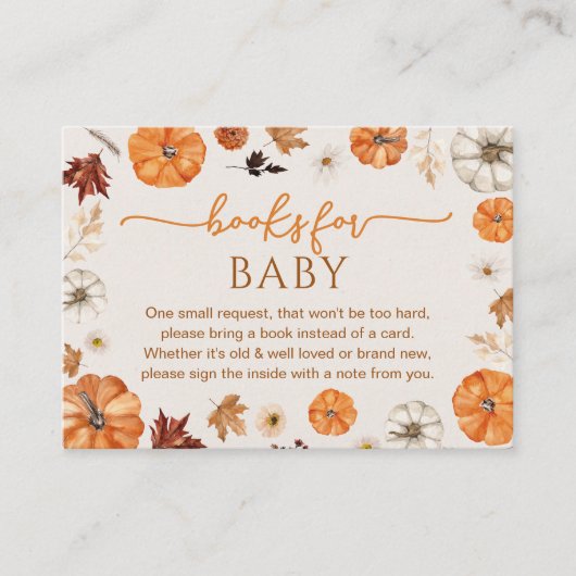 小さなカボチャの本でベビーの囲いカード エンクロージャーカード (正面)