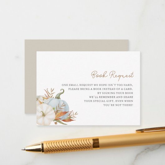 小さなカボチャの本ベビーの囲いカード エンクロージャーカード (正面/裏面インサイチュ)