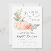 小さなカボチャの水の色をベビーシャワーでドライブ 招待状 (正面)