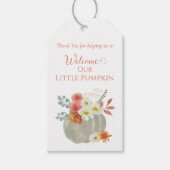 小さなカボチャの水彩 赤ちゃん歓迎会 ギフトタグ (正面)