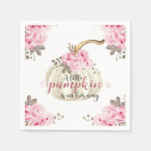 小さなカボチャの水色ピンクのフローラグリッター スタンダードカクテルナプキン (正面)