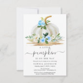 小さなカボチャの男の子のベビーシャワー招待状カード 招待状 (正面)