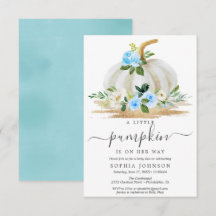 小さなカボチャの男の子のベビーシャワー招待状カード