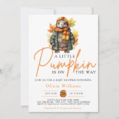 小さなカボチャの秋のオータム　タートル　ベイビーシャワー 招待状 (正面)
