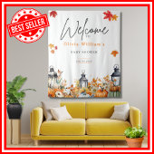 小さなカボチャの秋のベイビーシャワーのウェルカムサイン タペストリー