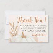 小さなカボチャの秋のベイビーシャワーの感謝カード 招待状 (正面)