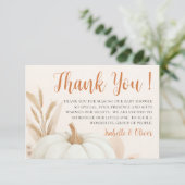 小さなカボチャの秋のベイビーシャワーの感謝カード 招待状 (スタンド正面)