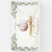 小さなカボチャの秋のベイビーシャワーバックドロップバナー 横断幕 (縦)