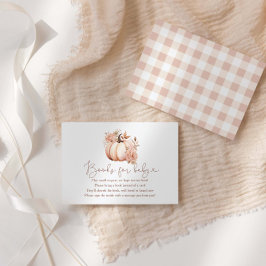 小さなカボチャの秋の本ベビー エンクロージャーカード