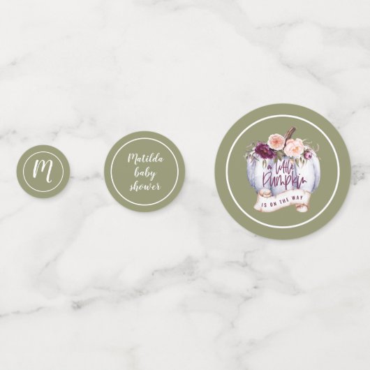 小さなカボチャの秋の赤ちゃんシャワーパーティーデコル コンフェッティ (裏面)