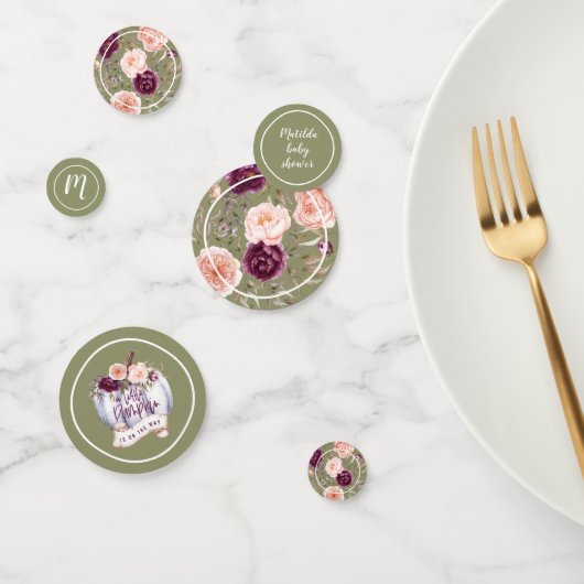 小さなカボチャの秋の赤ちゃんシャワーパーティーデコル コンフェッティ (グループ)