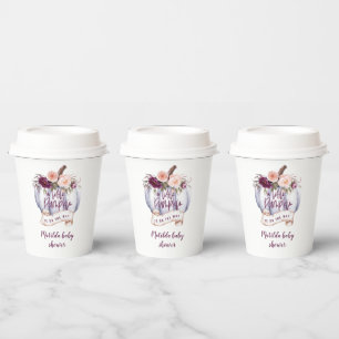 小さなカボチャの秋の赤ちゃんシャワーパーティー 紙コップ