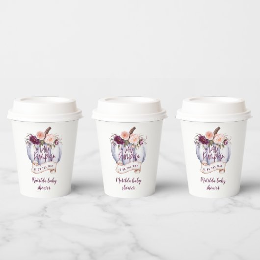 小さなカボチャの秋の赤ちゃんシャワーパーティー 紙コップ (複数)