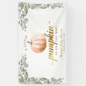 小さなカボチャの秋の赤ちゃんシャワー背景バナー 横断幕 (縦)