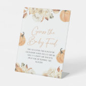 小さなカボチャの秋は、ベビー食べ物ゲームを推測 台座サイン (正面)