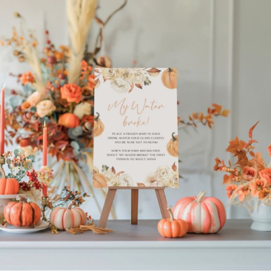 小さなカボチャの秋私の水はゲームを壊した 台座サイン