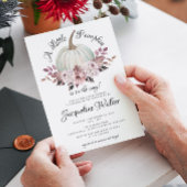 小さなカボチャの秋 エレガントな紫の花 招待状