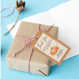 小さなカボチャの素朴秋ありがとう赤ちゃんシャワー ギフトタグ