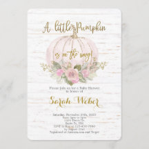 小さなカボチャの素朴秋の赤ちゃんシャワー女の子