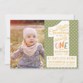 小さなカボチャの誕生日の招待状 招待状 (正面)