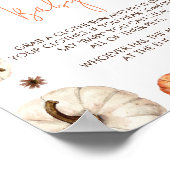 小さなカボチャの赤ちゃんシャワーはベビーと言わない ポスター (角)