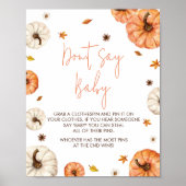 小さなカボチャの赤ちゃんシャワーはベビーと言わない ポスター (正面)