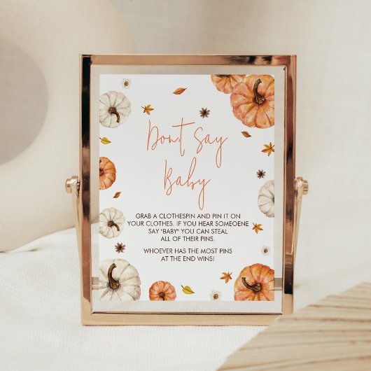 小さなカボチャの赤ちゃんシャワーはベビーと言わない ポスター