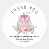 小さなカボチャの赤ちゃんシャワー ラウンドシール (正面)