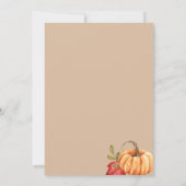 小さなカボチャの途中秋ベビーテーマシャワー 招待状 (裏面)